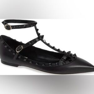 Valentino Garavani Rockstud Caged Ballerina Flats.